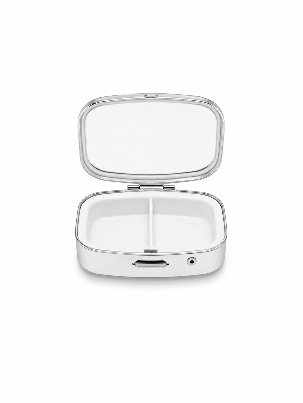 Chanel Black Crystal CC Travel Pill Case Silver Compact with Box - Picture 6 of 7